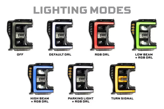 Morimoto XRGB LED Projector Headlights : Ford F250/F350/F450 Super Duty 2017-2019
