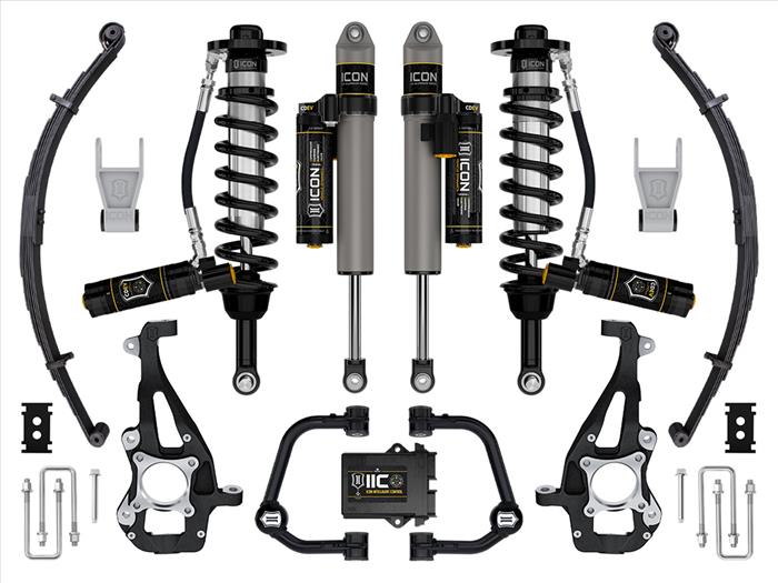 ICON 2021-2023 Ford F-150 4WD, 3.5-4.5" Lift, Stage 5 Suspension System, Tubular UCA w/ Leaf Packs