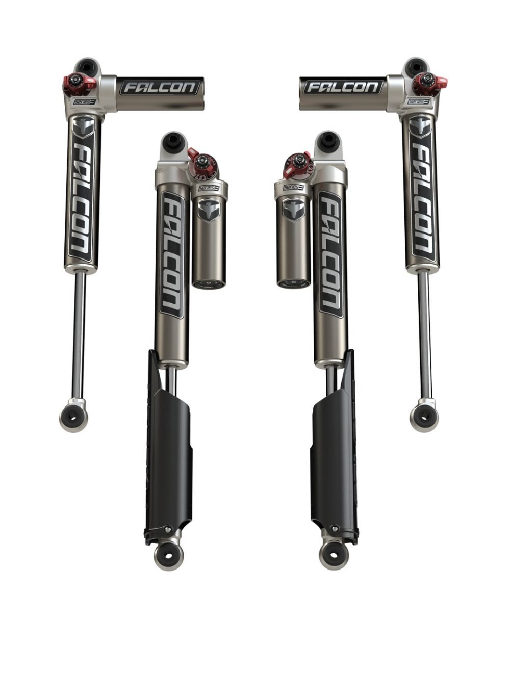 JL 2dr: Falcon Series 3.3 Fast Adjust Piggyback Shock Kit (0?1.5? Lift)