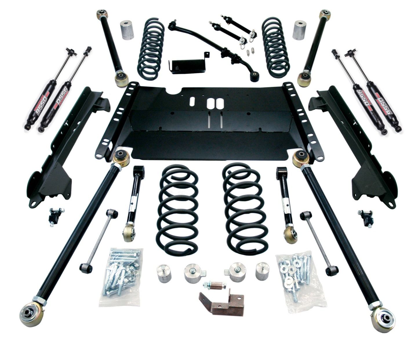 LJ LWB: 4" Enduro LCG Long Arm Suspension System & 9550 VSS Twin-Tube Shocks