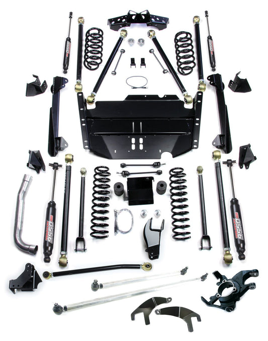 TJ SWB: 5" Pro LCG Long Arm Suspension System, High Steer & 9550 VSS Twin-Tube