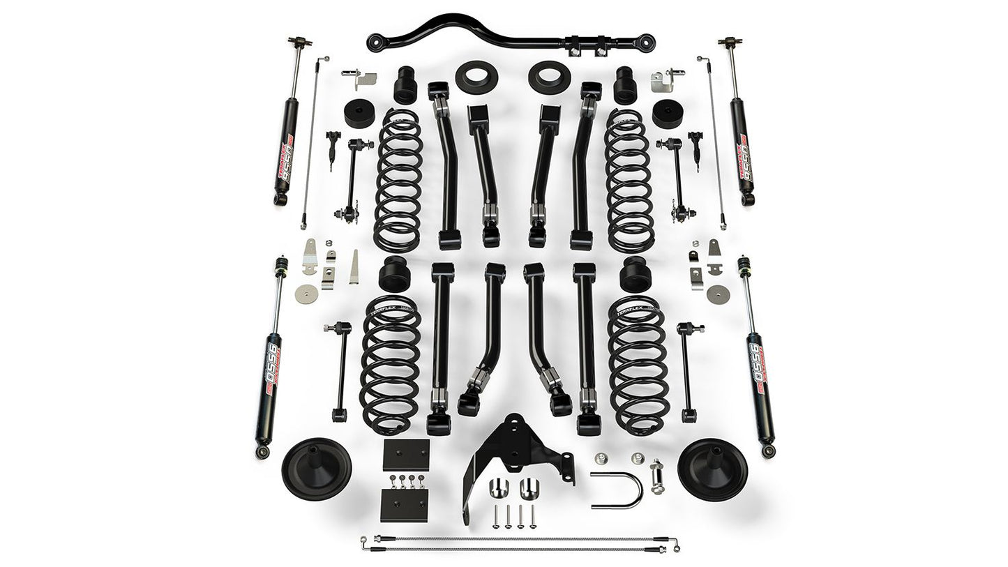 JK 2dr: 4" Suspension System w/ 8 Alpine Short Control Arms & 9550 VSS Twin-Tube