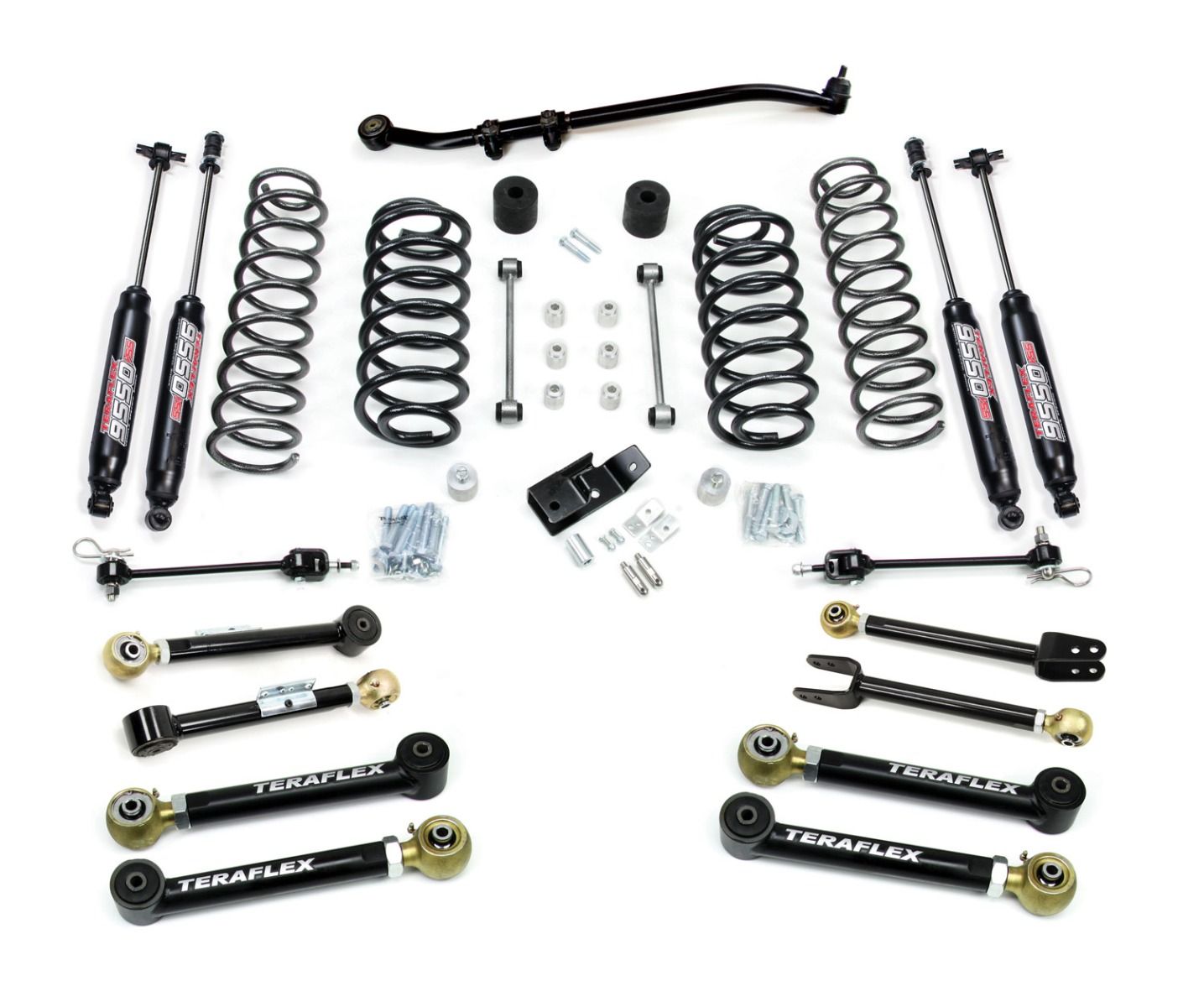 TJ: 4" Suspension System w/ 8 Short Control Arms & 9550 VSS Twin-Tube Shocks