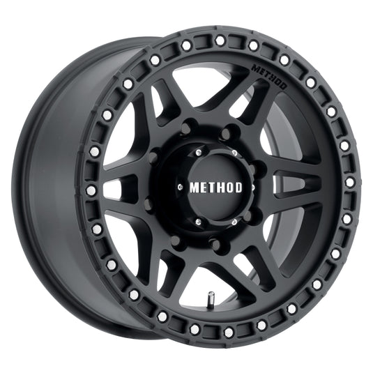 Method | MR312 17x8.5 0mm Offset 8x6.5 130.81mm CB Matte Black Wheels
