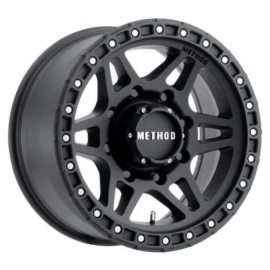 Method | MR312 17x8.5 0mm Offset 8x6.5 130.81mm CB Matte Black Wheels