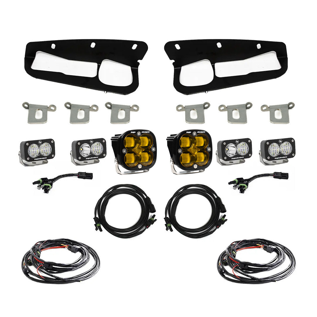 Ford Squadron SAE/Dual S2 Sport Steel Bumper Fog Pocket Light Kit Ford 2021-2023 Bronco, Steel Bumper SAE Fog Amber Toggle
