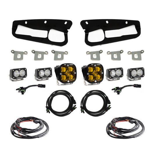 Ford Squadron SAE/Dual S2 Sport Steel Bumper Fog Pocket Light Kit Ford 2021-2023 Bronco, Steel Bumper SAE Fog Amber Toggle