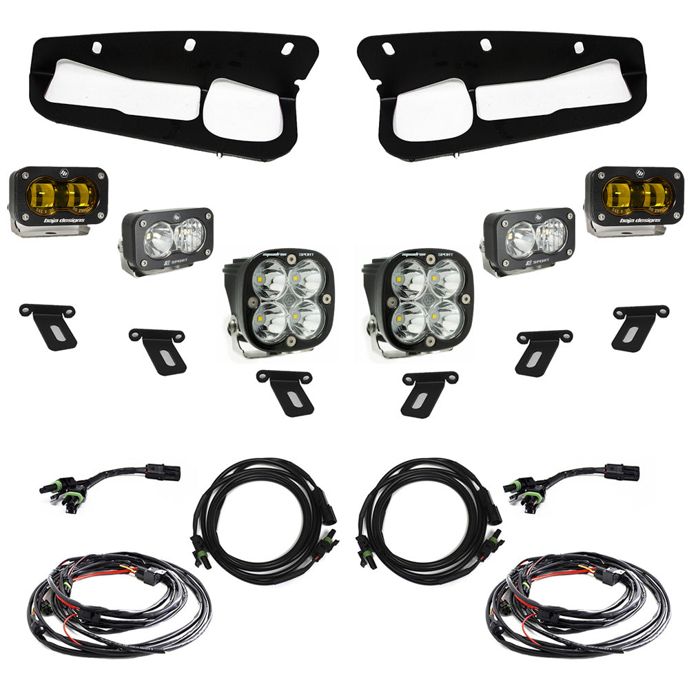 Ford S2 SAE Sportsmen Fog Pocket Light Kit Ford 2021-2023 Bronco, Steel Bumper SAE Fog Amber Toggle