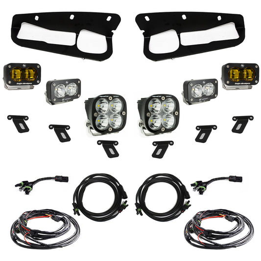 Ford S2 SAE Sportsmen Fog Pocket Light Kit Ford 2021-2023 Bronco, Steel Bumper SAE Fog Amber Toggle