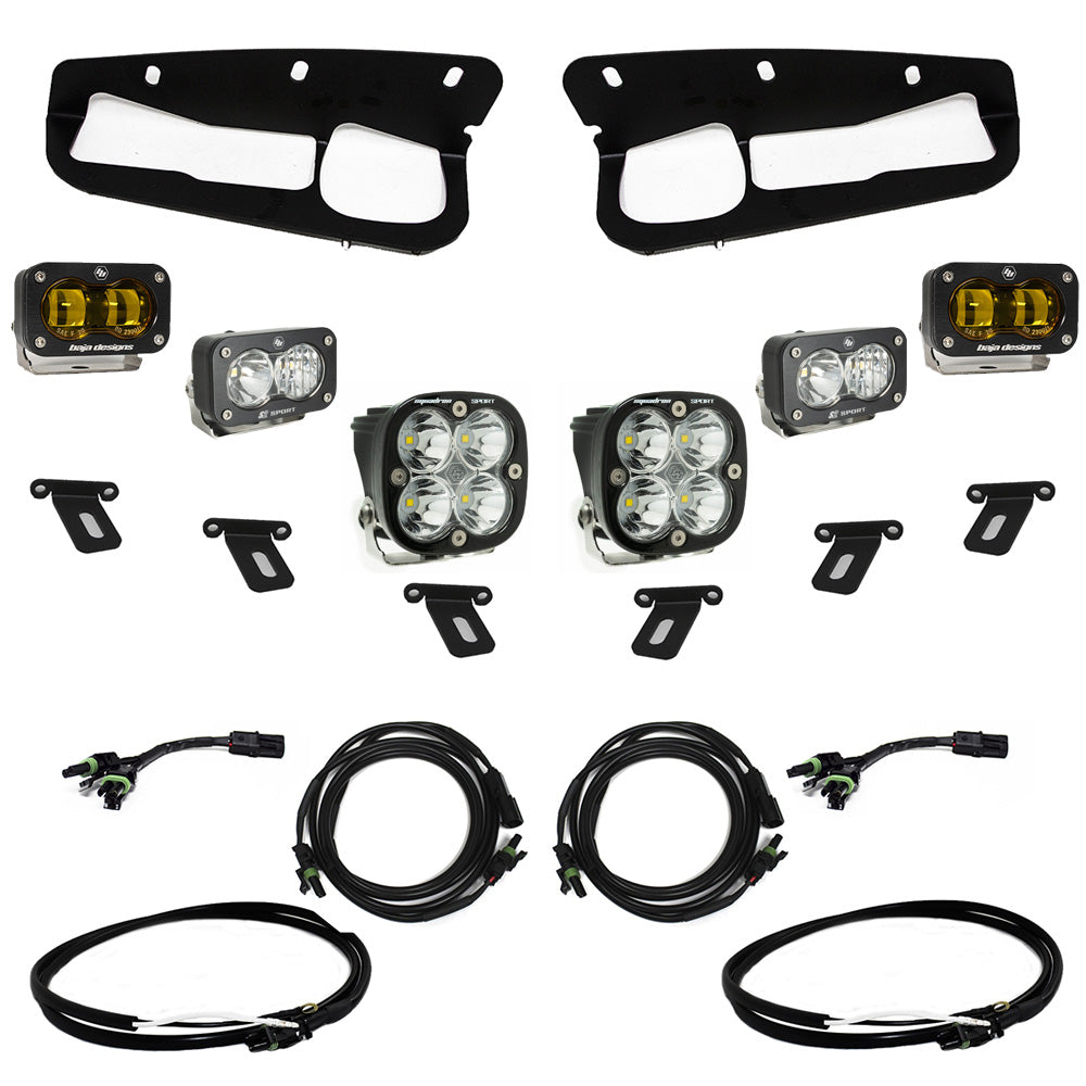 Ford S2 SAE Sportsmen Fog Pocket Light Kit Ford 2021-2023 Bronco, Steel Bumper SAE Fog Amber Upfitter