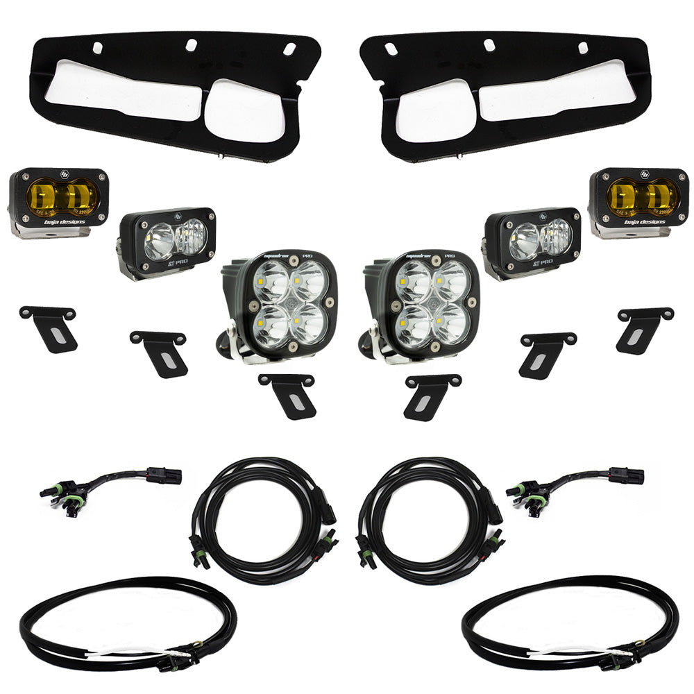 Ford Bronco S2 SAE Pro Fog Pocket Light Kit Ford 2021-2023 Bronco, Steel Bumper SAE Fog Amber Upfitter