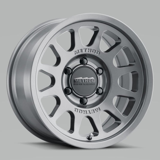 Method | MR703 17x8.5 0mm Offset 5x5 71.5mm CB Gloss Titanium Wheels