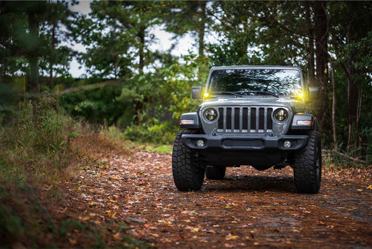 MORIMOTO 4BANGER LED A-PILLAR SYSTEM/DITCH LIGHTS: JEEP WRANGLER/GLADIATOR JL/JT 2018-2023