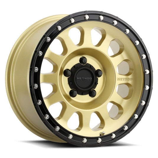 Method | MR315 17x8.5 0mm Offset 5x150 110.5mm CB Gold/Black Street Loc Wheels