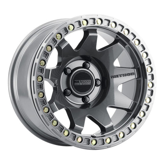 Method | MR108 17x9 -44mm Offset 5x5 71.5mm CB Gloss Titanium w/BH-H24125-38 Wheels