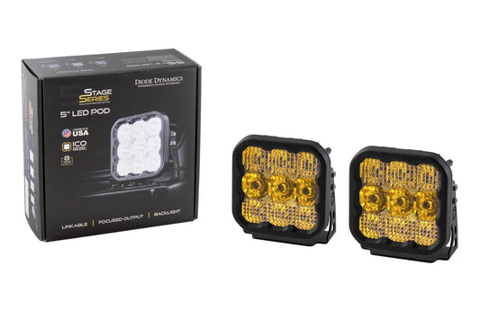 Diode Dynamics SS5 Yellow LED Pods (Set) Universal