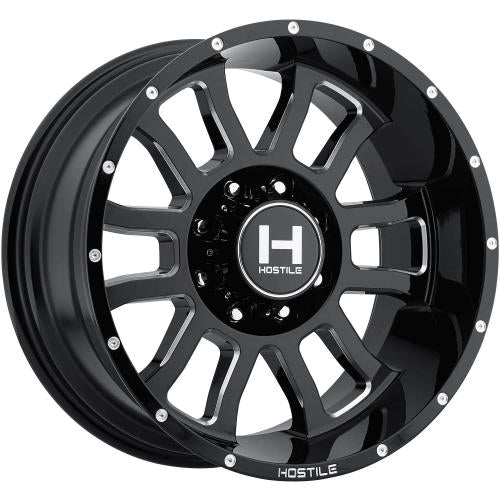 Hostile Gauntlet Black Milled 22x14 -76mm