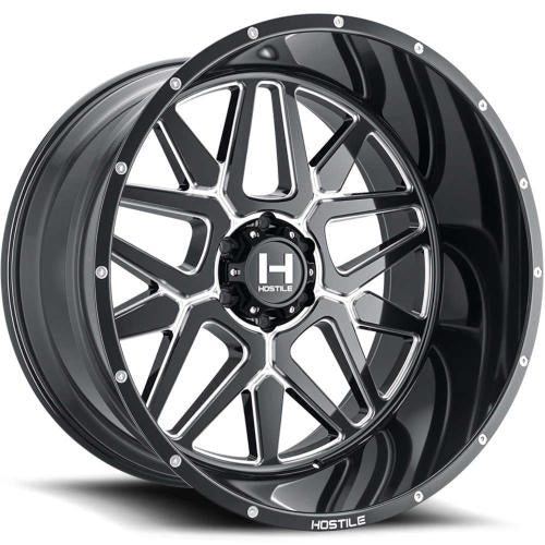 Hostile H128 Black Milled 22x12 -44mm