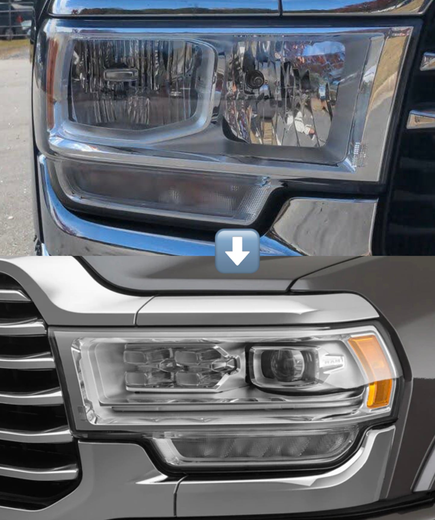 DODGE RAM 5TH GEN 2500/3500 OEM HALOGEN TO OEM LED ADAPTER HARNESS