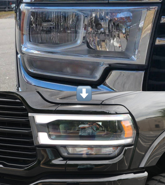 DODGE RAM 5TH GEN 2500/3500 OEM HALOGEN TO OEM LED ADAPTER HARNESS