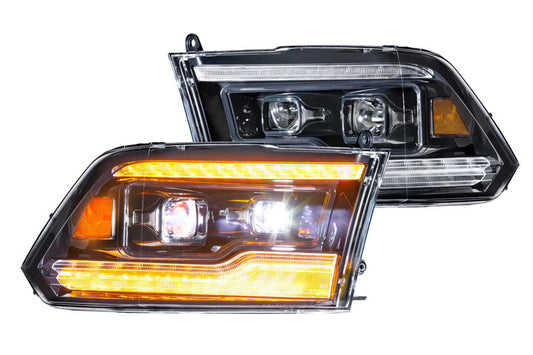 Morimoto XB LED Projector Headlights Amber DRL: Dodge Ram 1500/2500/3500 2009-2018