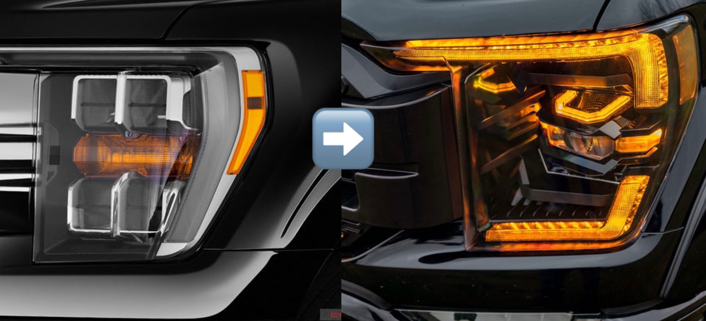 FORD F150 (2021-2023): MORIMOTO XB LED HEADLIGHTS WHITE DRL