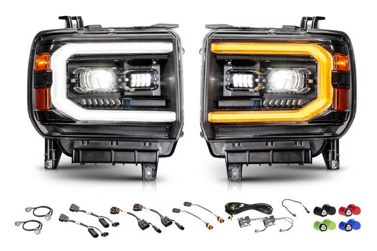 Morimoto XB Evo LED Projector Headlights: GMC Sierra 2014-2018 1500 2015-2019 HD 2500/3500