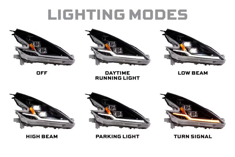 Morimoto XB Evo Hybrid LED Projector Headlights: Nissan 370Z 2009-2021