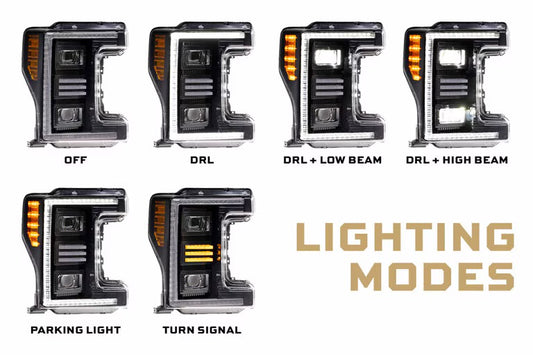 Morimoto XB Hybrid LED Projector Headlights: Ford Super Duty F250/F350 2017-2019