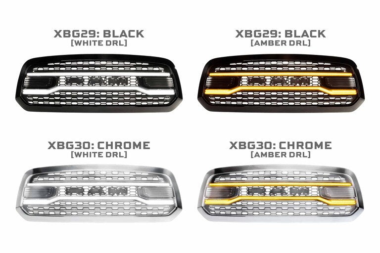 2013-2018 Ram 1500/2500/3500 MORIMOTO XBG LED DRL GRILLE (White or Amber)