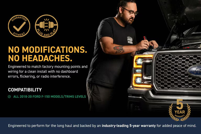Morimoto XB Evo LED Projector Headlights: Ford F150 2018-2020