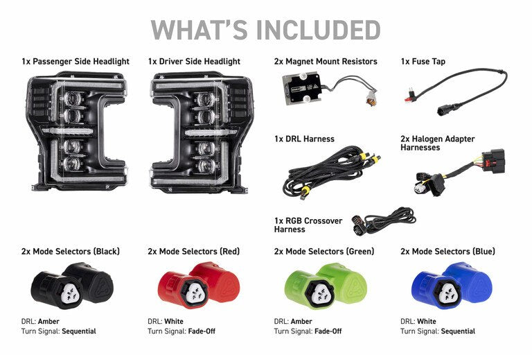 Morimoto XRGB EVO LED Projector Headlights : 2017-2019 Ford F250/F350/F450 Super Duty