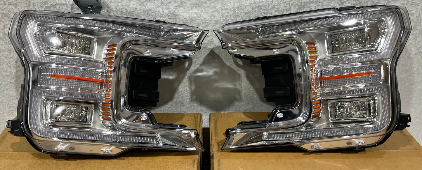 2018-2020 Ford F150 LED HeadLights (Chrome)