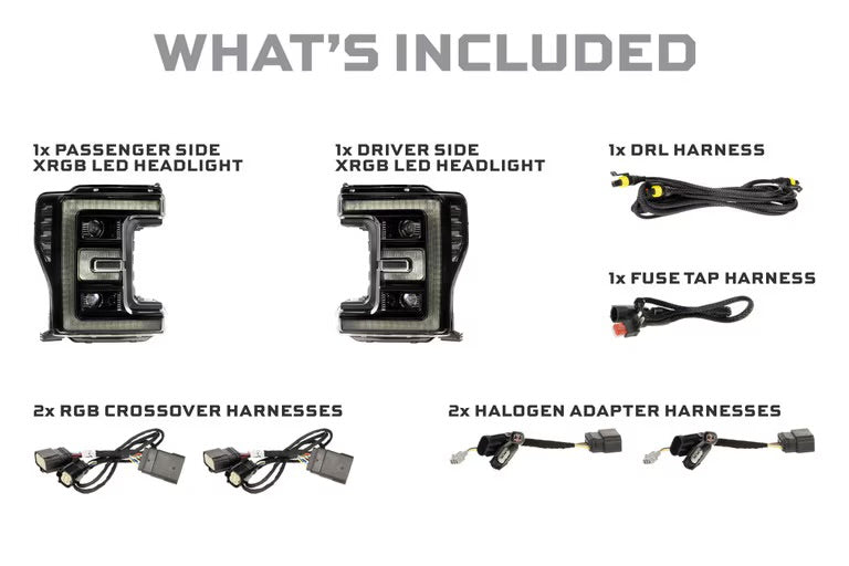 Morimoto XRGB LED Projector Headlights : Ford F250/F350/F450 Super Duty 2017-2019