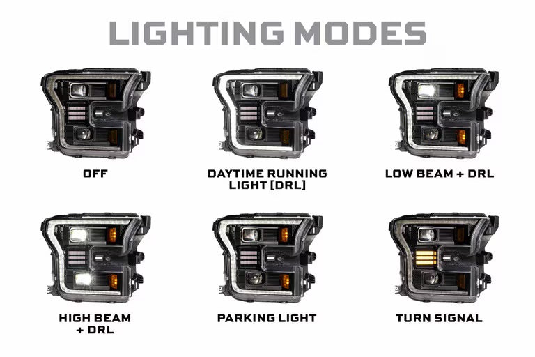 Morimoto XB Hybrid LED Projector Headlights: Ford F150 2015-2017