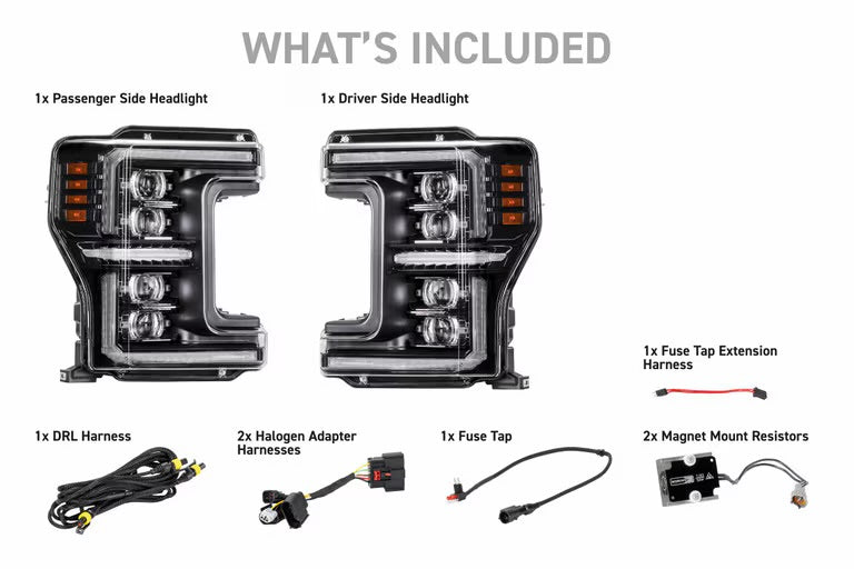 Morimoto XB EVO HYBRID LED Projector Headlights : 2017-2019 Ford F250/F350/F450 Super Duty