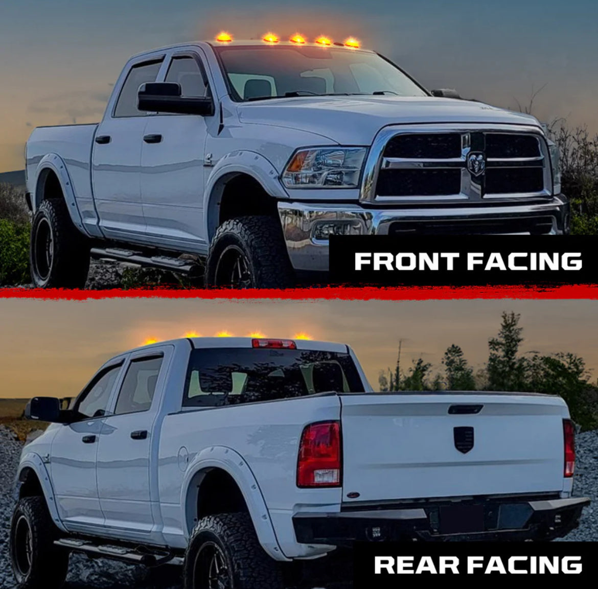 Dodge Ram 2003-2018 Heavy-Duty 2500/3500 OLED Cab Lights - Complete Kit With Wiring & Hardware