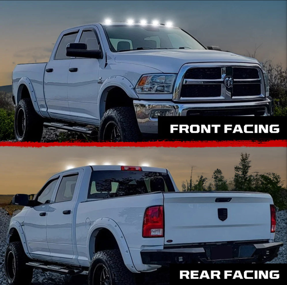 Dodge Ram 2003-2018 Heavy-Duty 2500/3500 OLED Cab Lights - Complete Kit With Wiring & Hardware