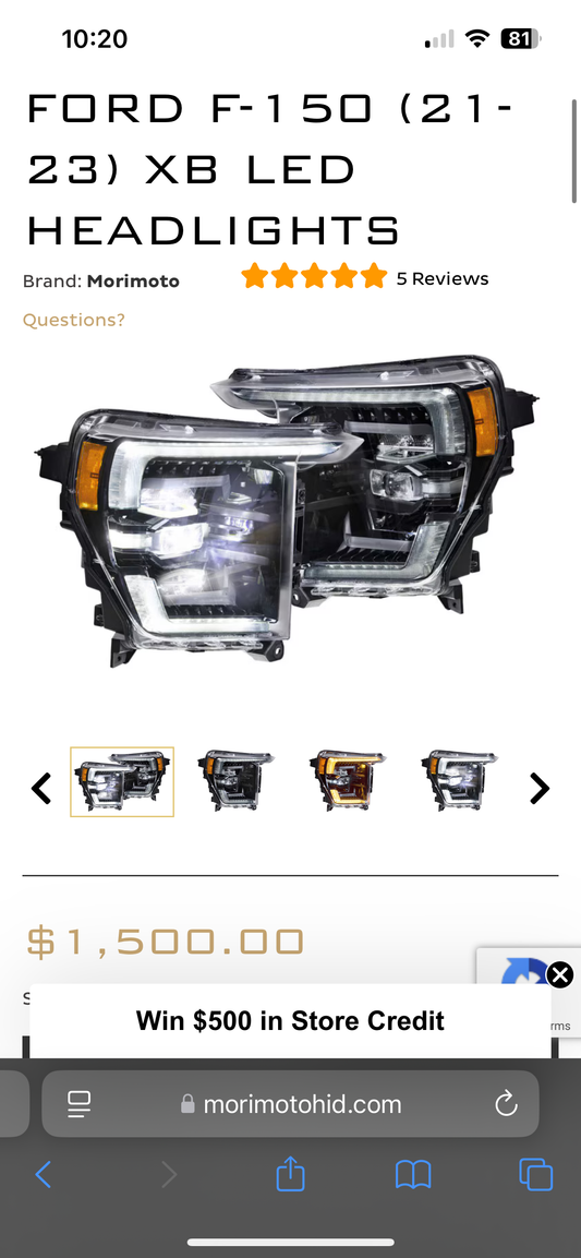 OPEN BOX SET Morimoto XB LED Headlights 2021-2023 Ford F150