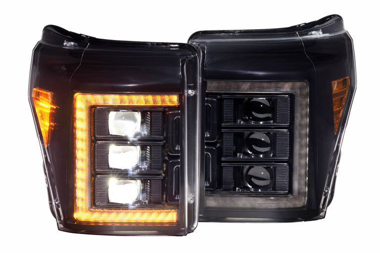 Morimoto XB LED Projector Headlights Amber DRL: Ford F250/F350 Super Duty 2011-2016
