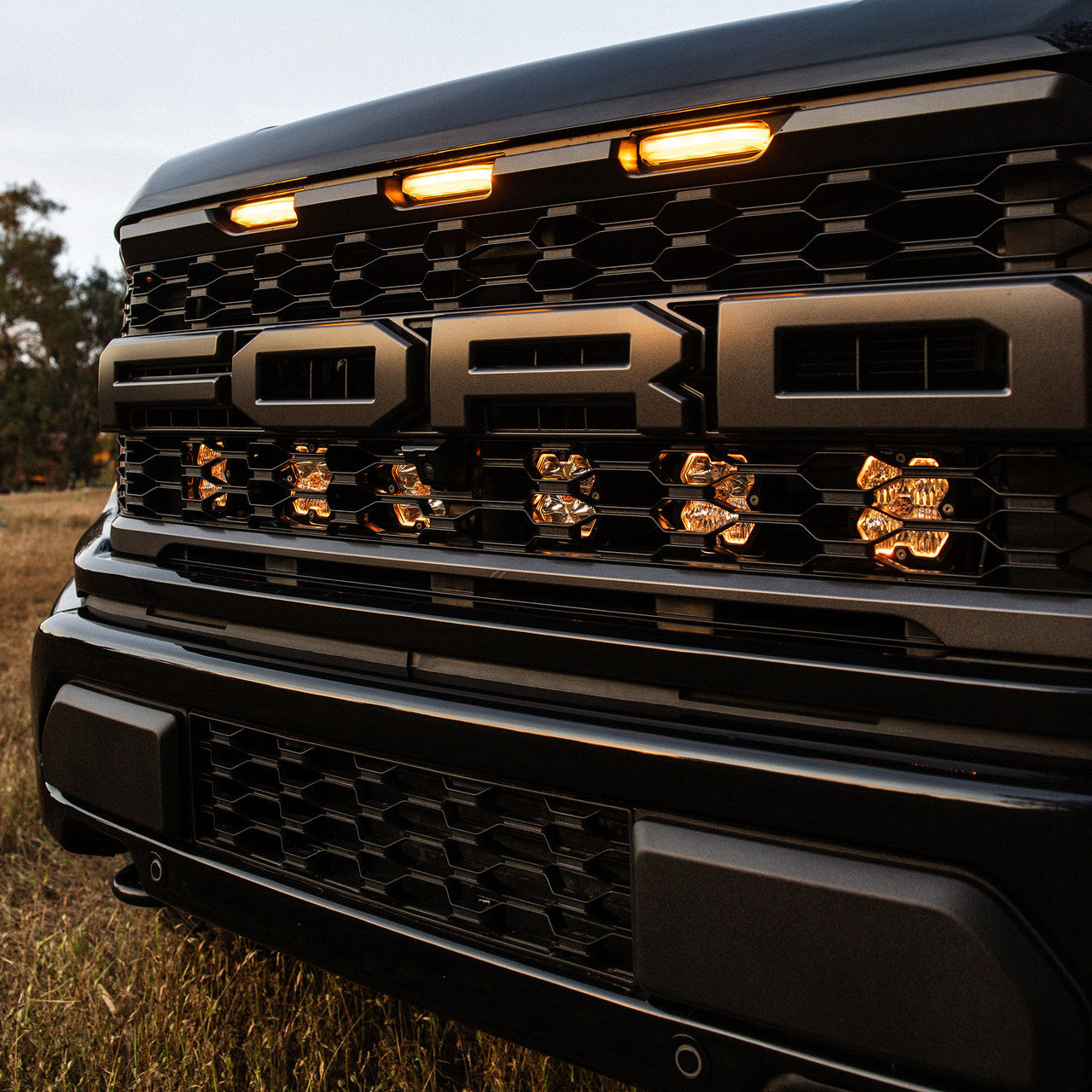 2021-2026 Ford Raptor Baja Designs Squadron 2.0 Behind The Grille Light Kit