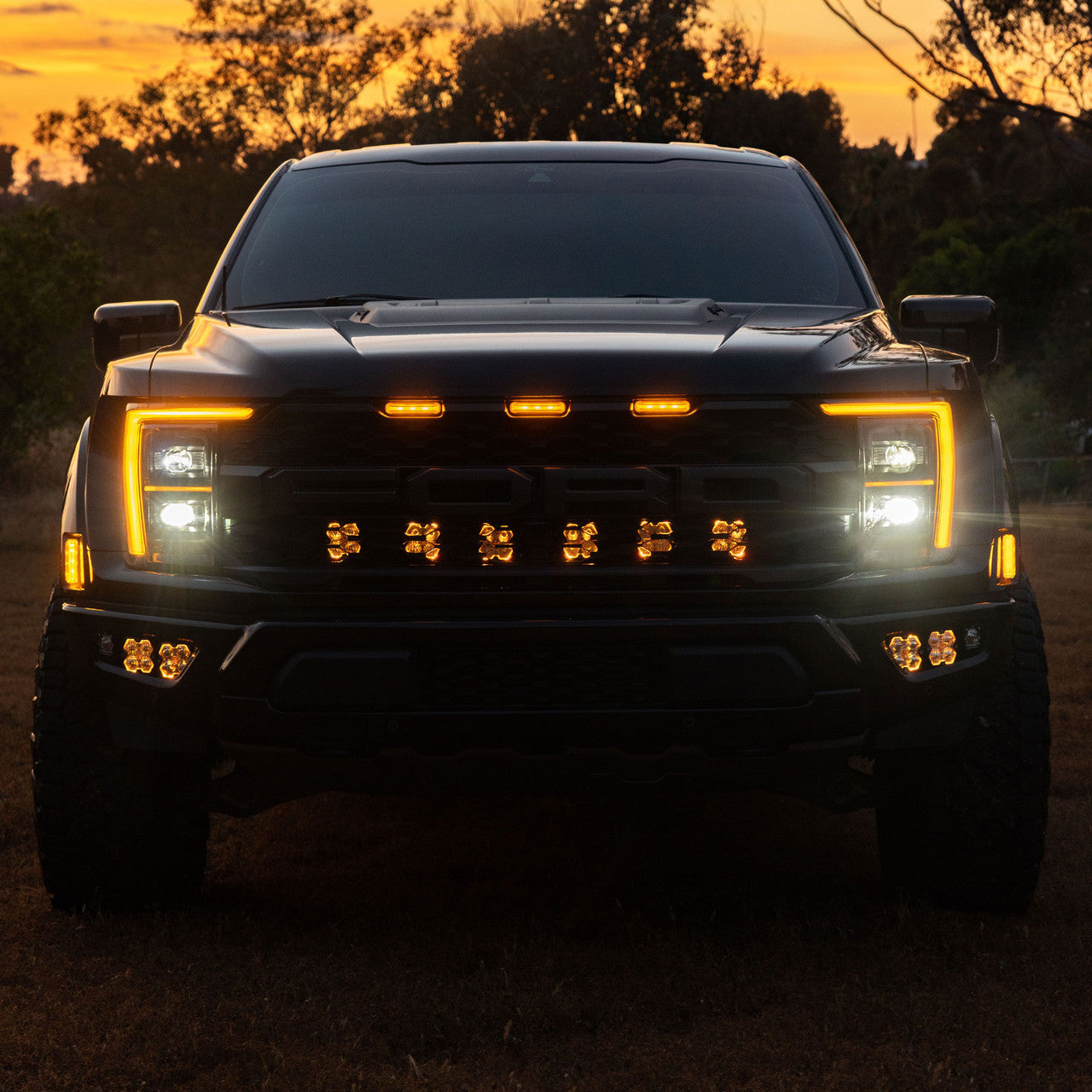2021-2026 Ford Raptor Baja Designs Squadron 2.0 Behind The Grille Light Kit