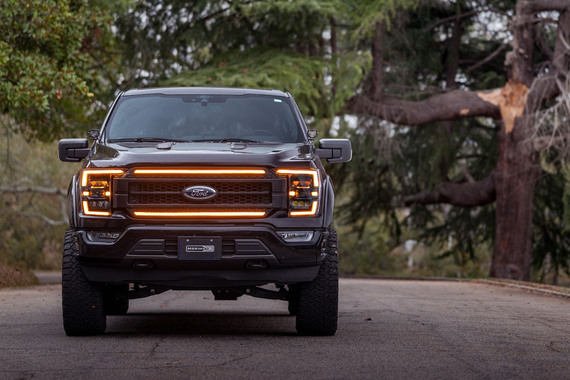 Grille De Calandre Avant ABS Style Raptor Pour Ford F150 2021-2023 Avec LED - Pièce De Remplacement Direct