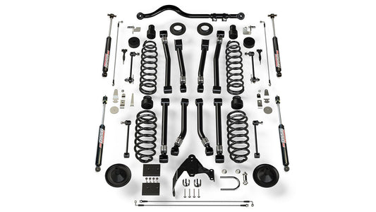 JK 4dr: 4" Suspension System w/ 8 Alpine Short Control Arms & 9550 VSS Twin-Tube