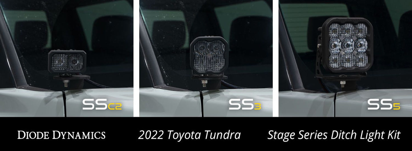 Diode Dynamics Stage Series SSC2/SS3/SS5 LED Ditch Light Kit for 2022-2023 Toyota Tundra