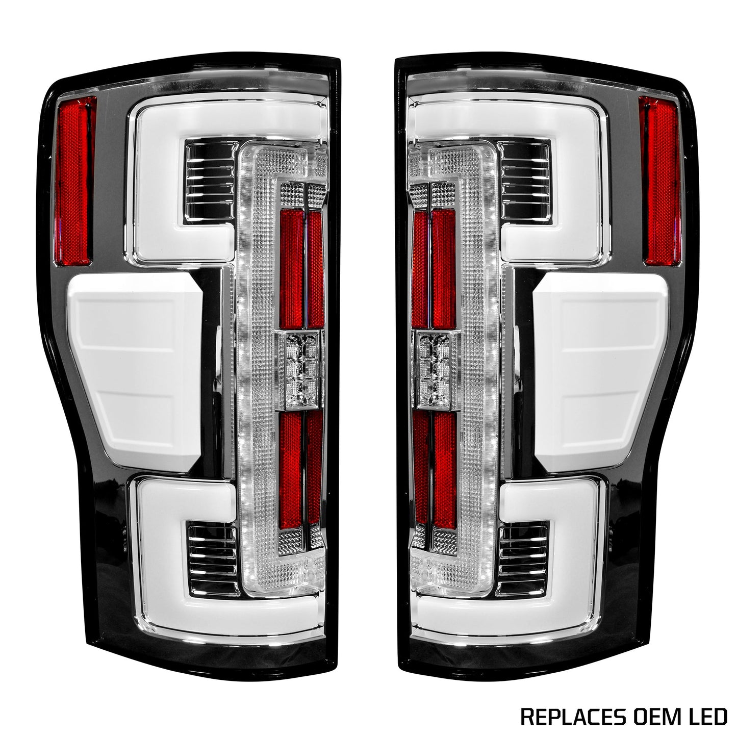 Ford Superduty F250/F350/F450 2020-2022 (Replaces OEM LED Style Tail Lights with BLIS Blind Spot Warning System) OLED TAIL LIGHTS