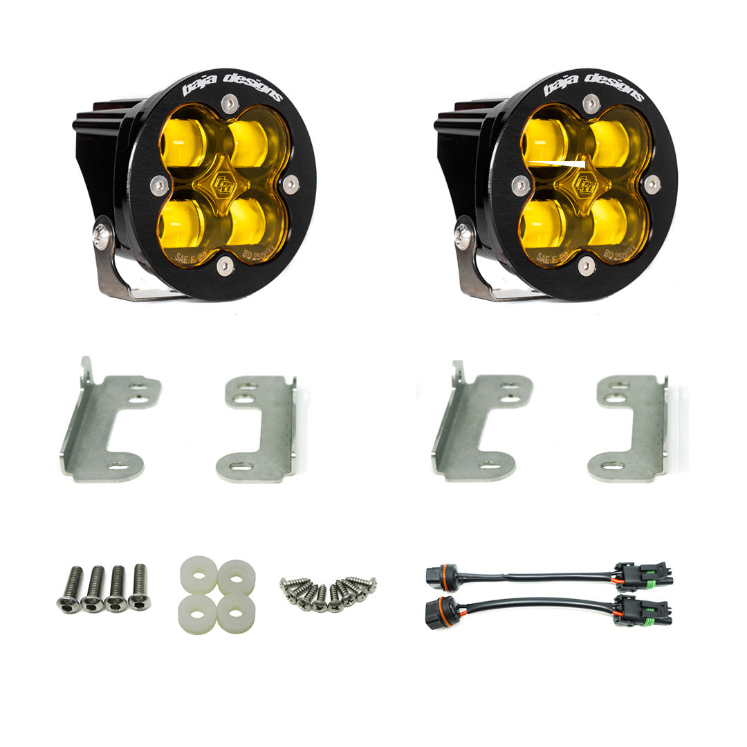 Jeep JL/JT Squadron-R SAE Fog Pocket Light Kit Jeep 2020-2023 Gladiator, 2018-2023 Wrangler JL, NOTE: w/ OE Sahara Bumper SAE Fog Amber