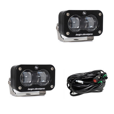 S2 SAE LED Auxiliary Light Pod Pair Universal Clear
