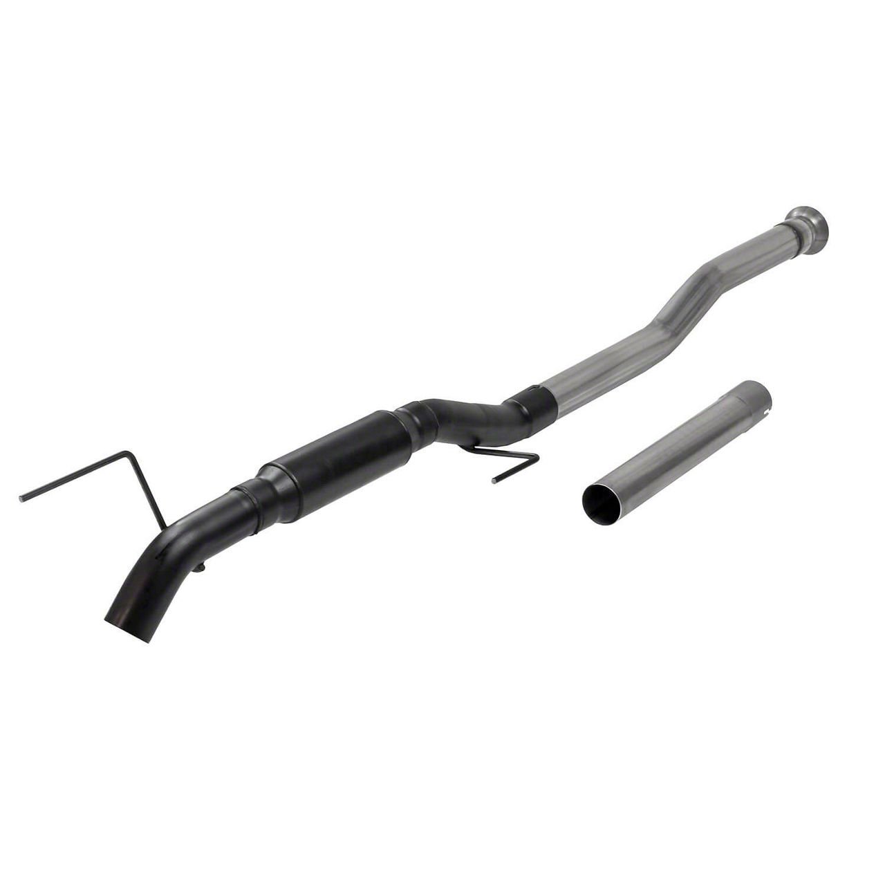 Flowmaster Outlaw Extreme Single Exhaust System with Black Tip; Turn Down (21-23 3.5L EcoBoost F-150, Excluding Raptor & Tremor)