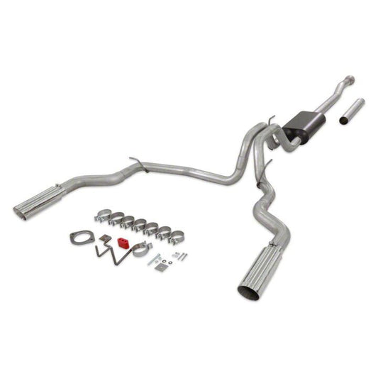 Flowmaster Force II Dual Exhaust System with Polished Tips; Rear Exit (21-23 3.5L EcoBoost F-150, Excluding Raptor & Tremor)